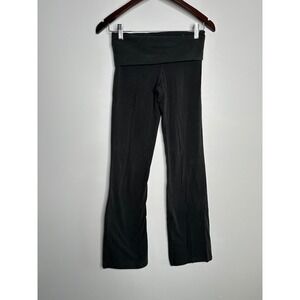PINK Victoria's Secret Yoga Pants Womens XS Black Good Foldover Flare Y2K Logo